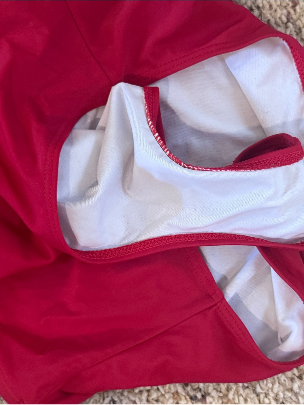 Red Halter One-Piece Swimsuit with Wrap Front - Picture 4 of 4